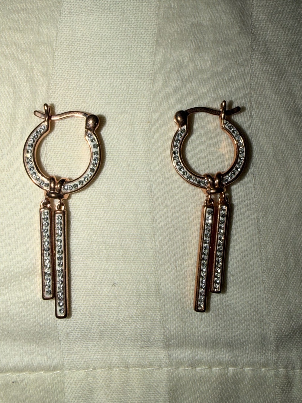 GRANDMAS JEWELRY Rose Gold Cubic Zirconia Hoop Drop Earrings -MUST BE BUNDLED
